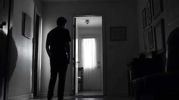 Person feeling anxious about home security