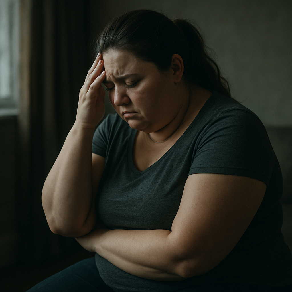 Woman feeling frustrated with the scale